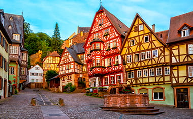 Colourful half-timbered houses in Miltenberg